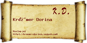 Krámer Dorina névjegykártya